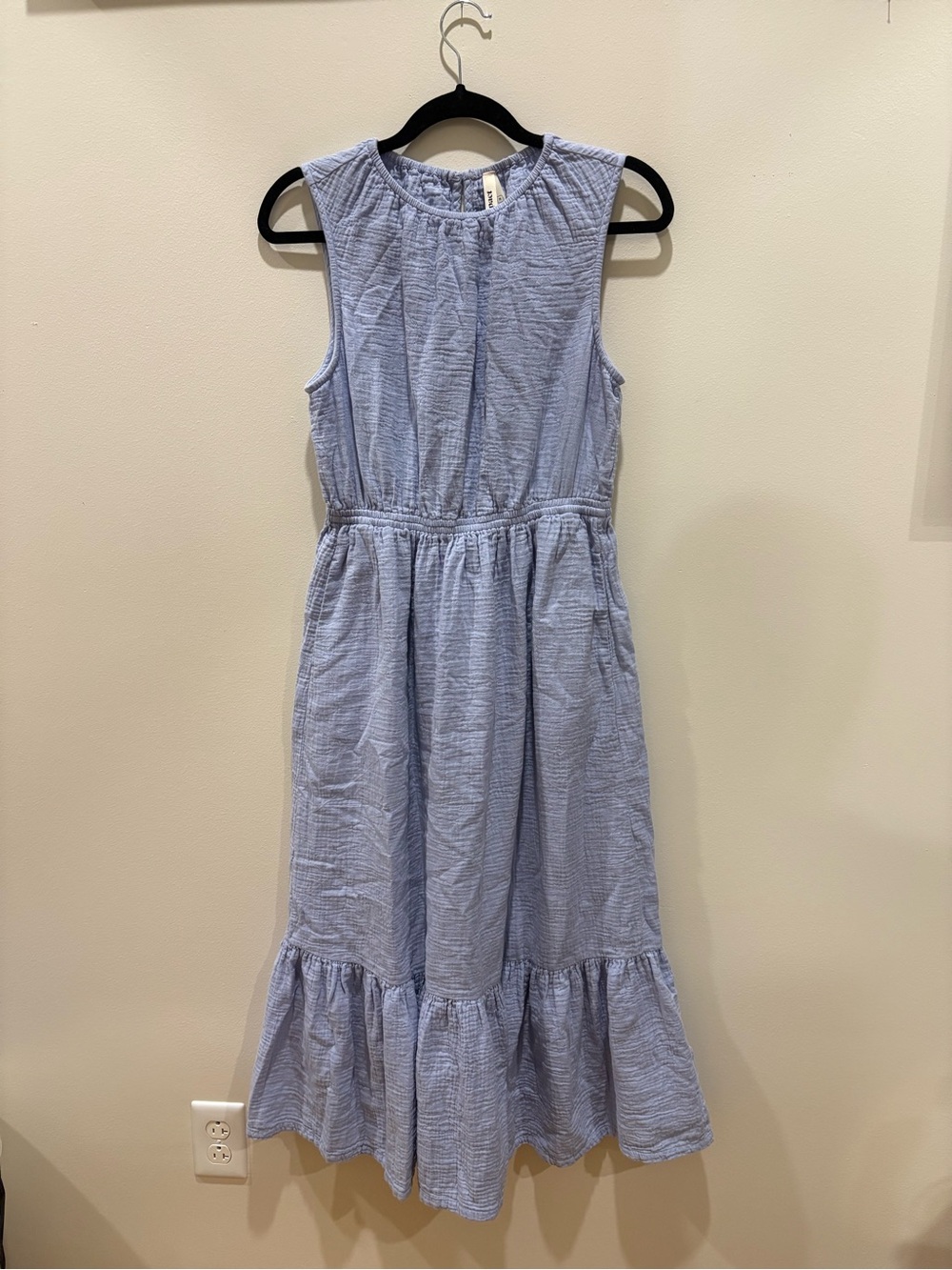 Light Blue Women’s Sleeveless Tiered Cotton Dress